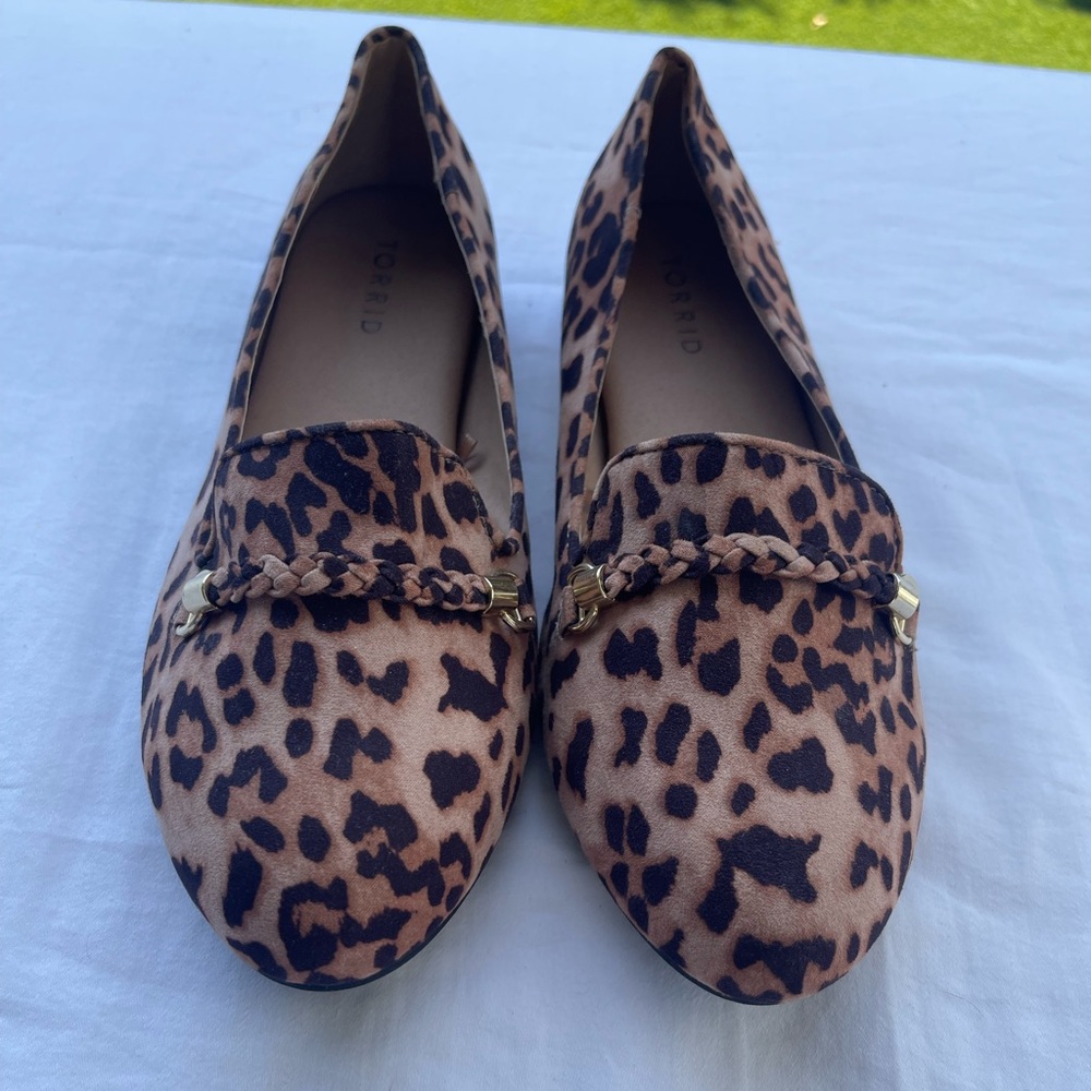 torrid Leopard Print Tan and Black Braided Loafers